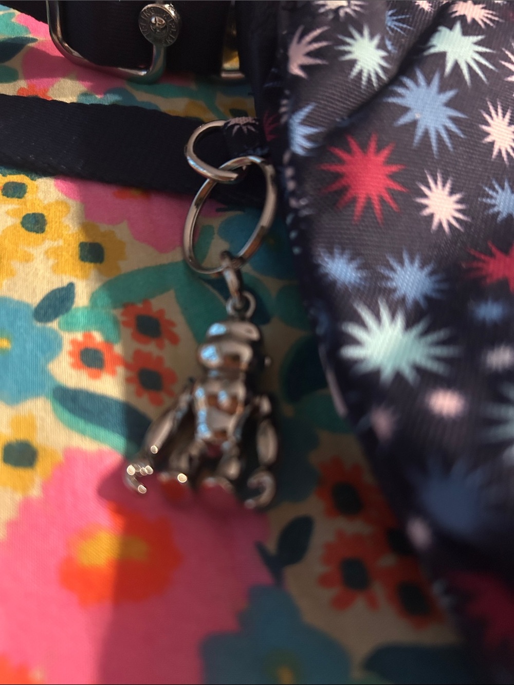 Kipling Navy Crossbody with Multicolor Starburst Print - Picture 3 of 8